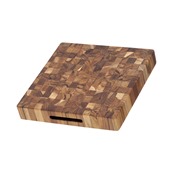 TEAK.317 Πλατό Σερβιρίσματος & πλάκα κοπής, από ξύλο τικ, 30.8x30.8xΥ5.1cm, με χειρολαβές, TeakHaus