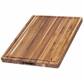 TEAK.108 Πλάκα κοπής, από ξύλο τικ, 61x46xΥ3.8cm, με χειρολαβές και λούκι, TeakHaus