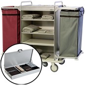 EFS-2M+SK-M Καρότσι Καμαριέρας με Organizer με καπάκι, 2 σάκους, 144x60x129cm, με 5 ρόδες, EVINOKS