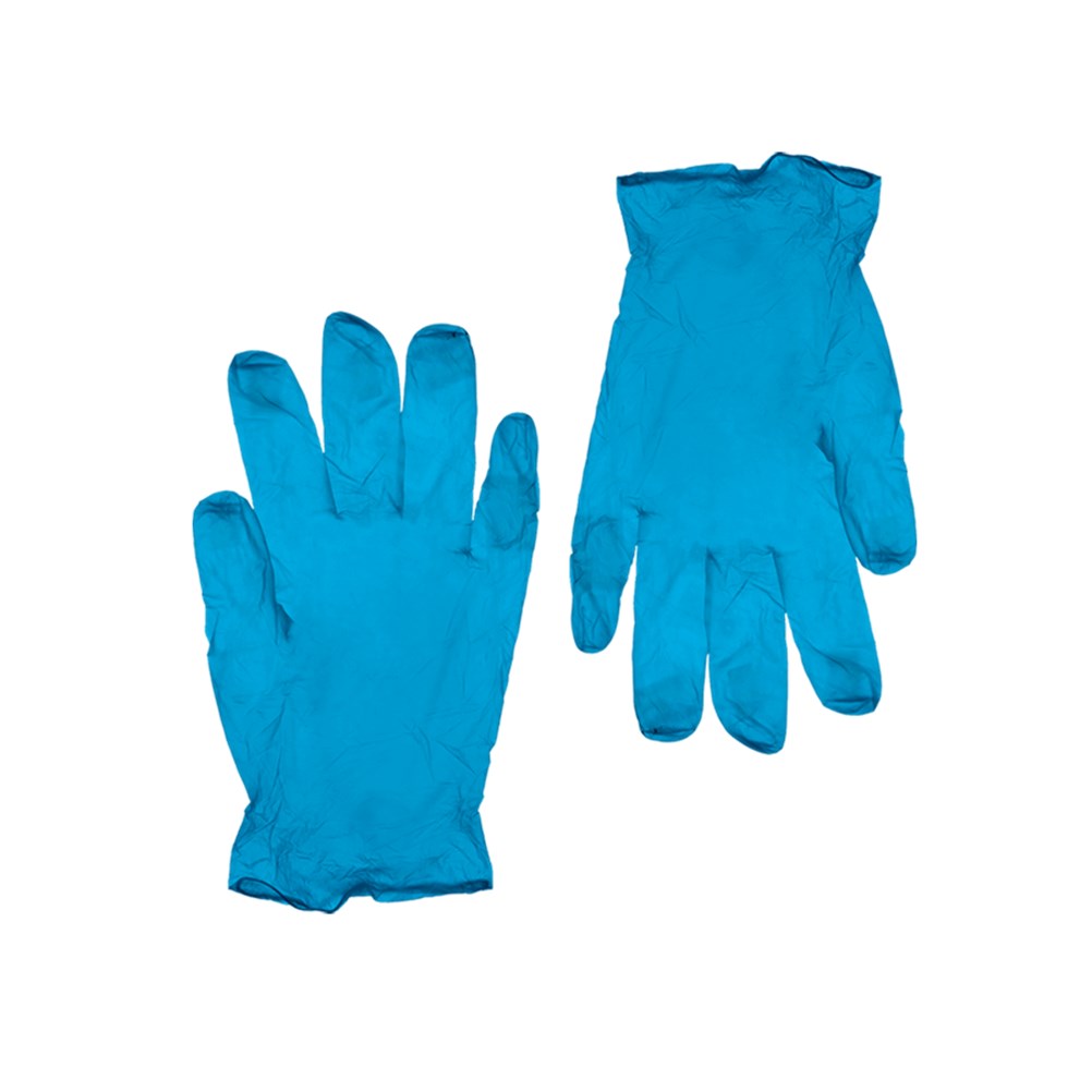 GVI-NB/M Σετ 100τεμ γάντια ΜΠΛΕ Βινυλίου χωρίς Λάτεξ, με πούδρα - MEDIUM
