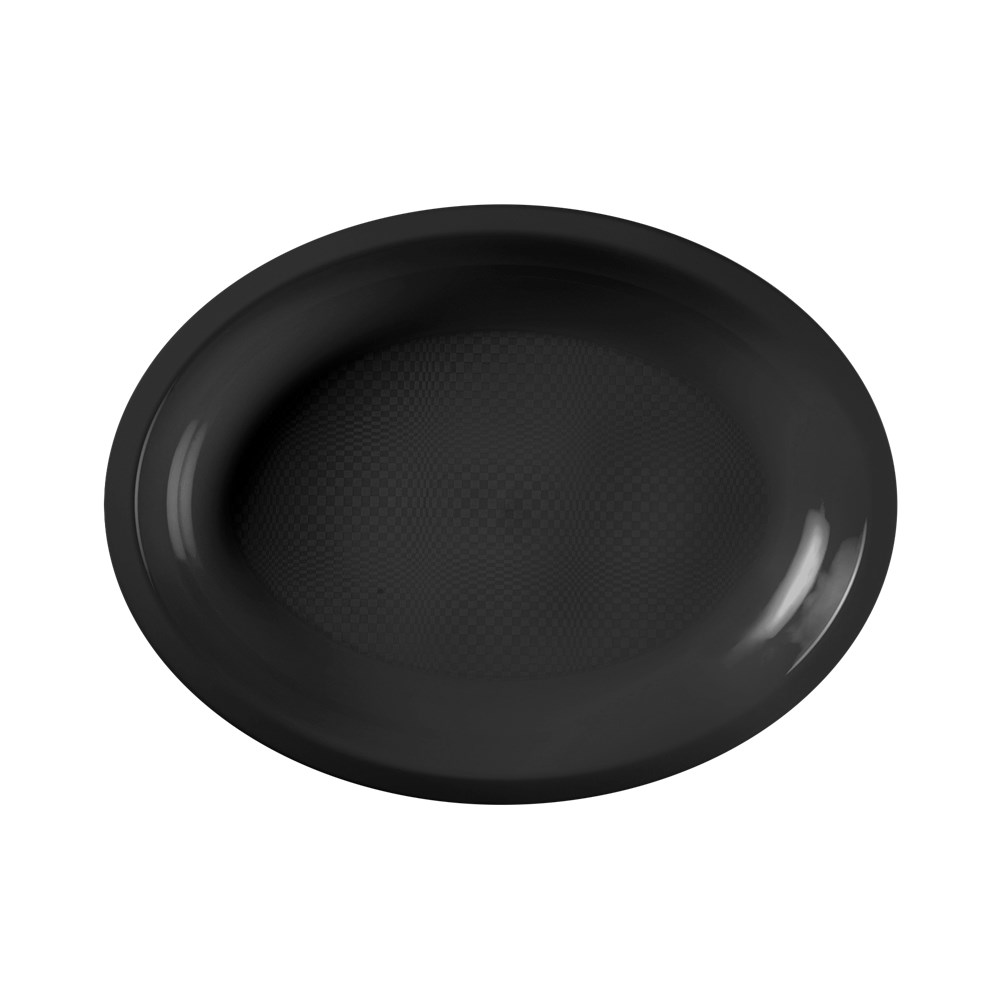 2754-19 Πιάτο πλαστικό οβάλ PP 25,5x19,5 cm μαύρο.