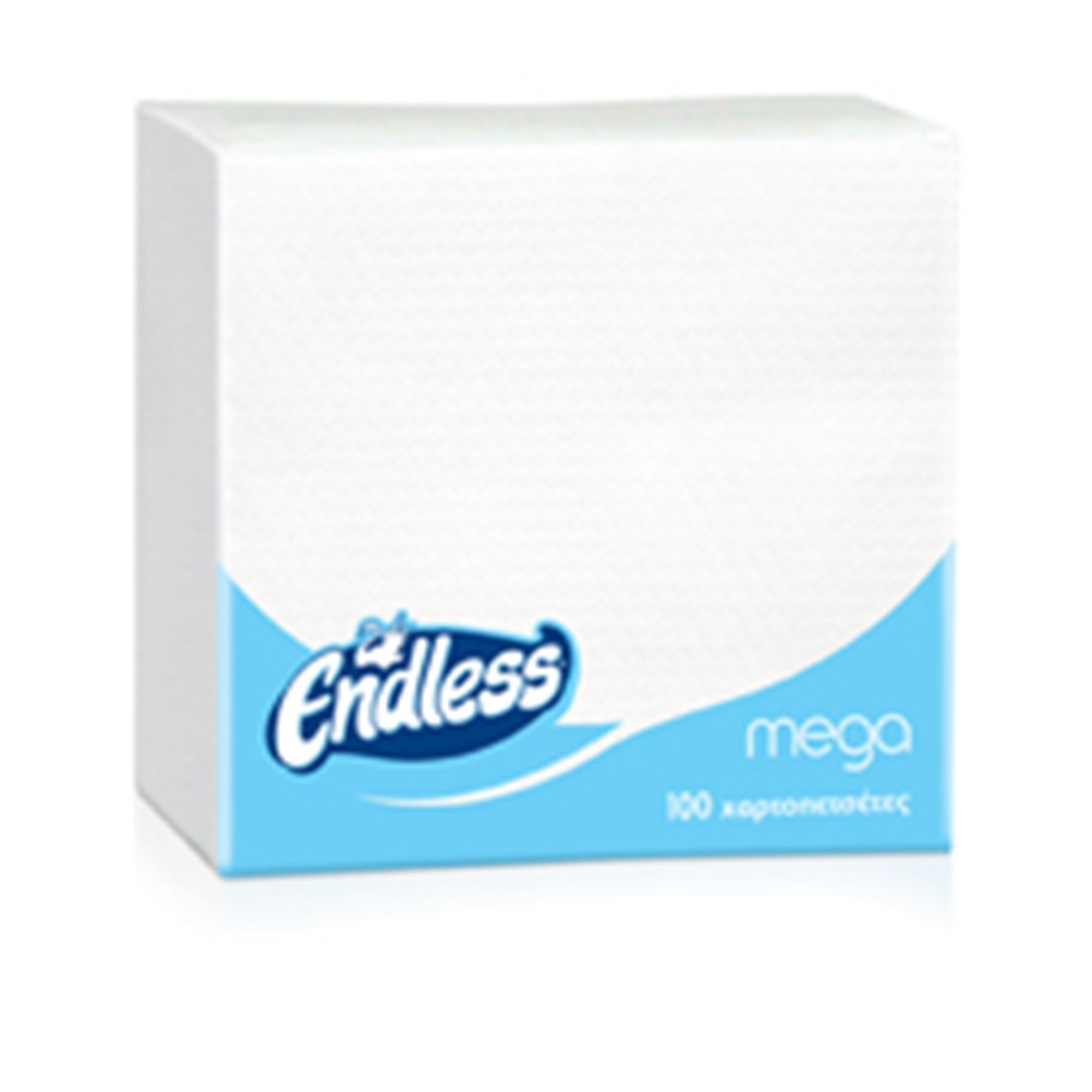 1100330048 Πακέτο 70 Χαρτοπετσέτες Mega, 33x33, λευκές, ENDLESS
