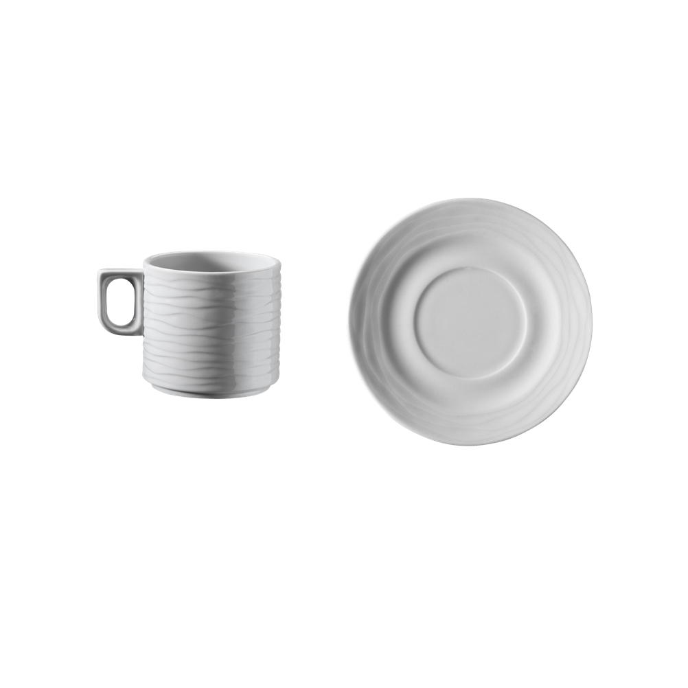 SW-CPS-100 Φλυτζάνι 100cc με πιατάκι, στοιβαζόμενo