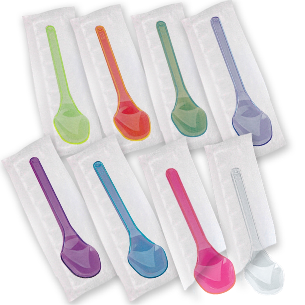 C-13-RICPP Πακέτο 500τεμ κουταλάκια πλαστικά 13cm σε σελοφάν ατομική συσκευασία.  