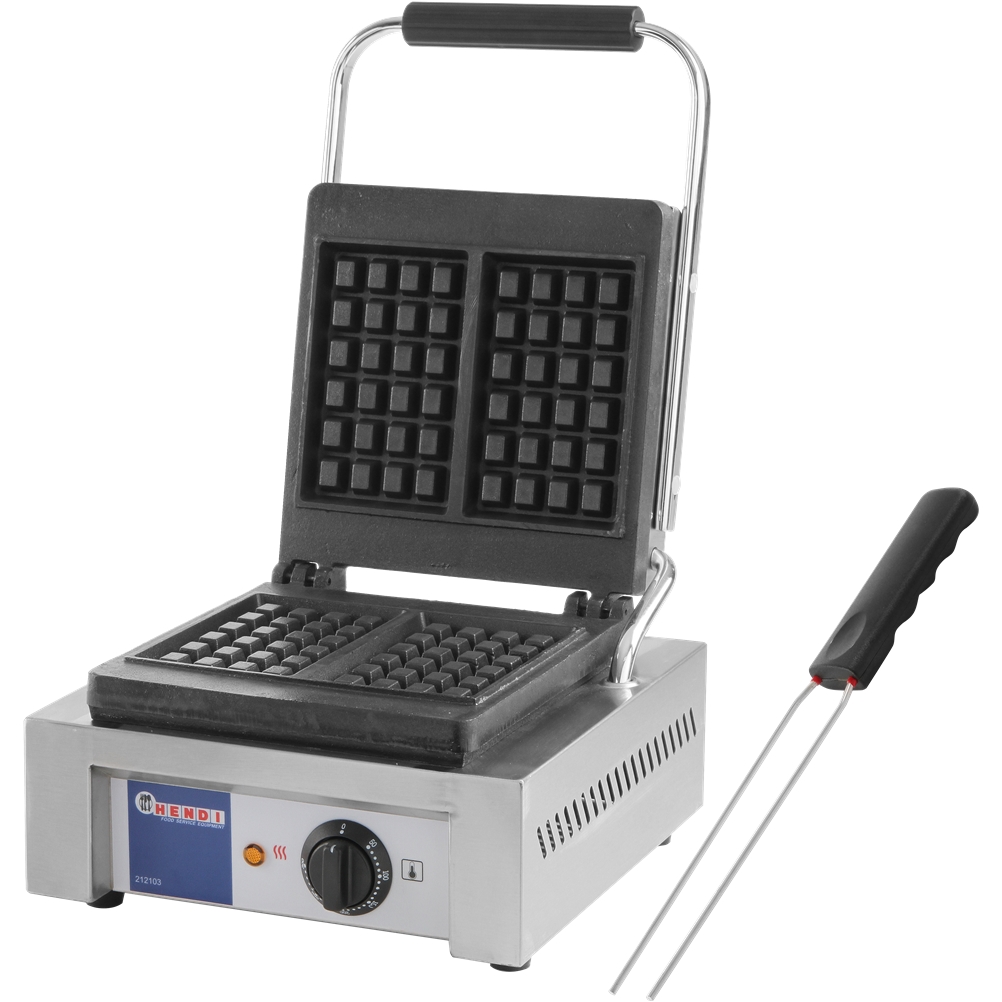 212103 Βαφλιέρα Διπλή 1500W, για 2x Βάφλες gaufre de Liege 4x6sq, 10x16cm, HENDI
