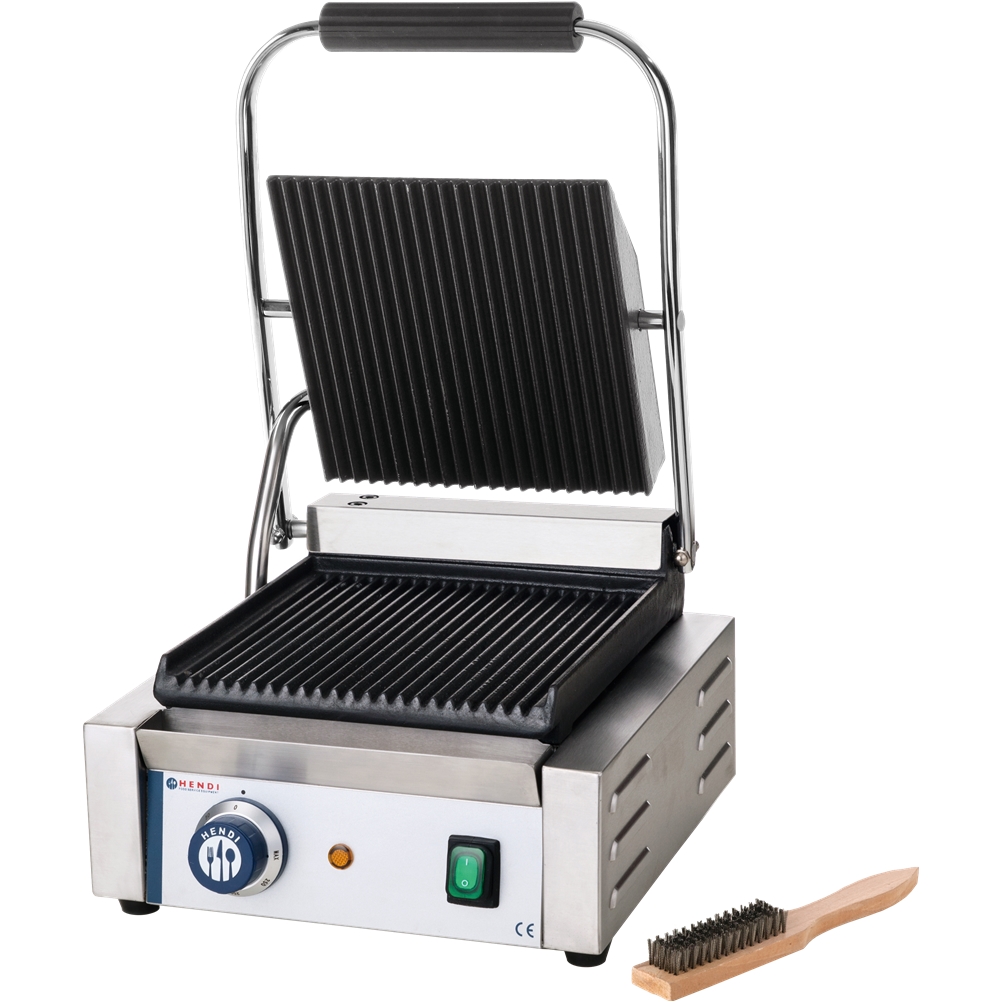 263501 Ηλεκτρική Τοστιέρα Grill, 22x23cm, Ραβδωτή Πάνω & Κάτω, 1800W, HENDI
