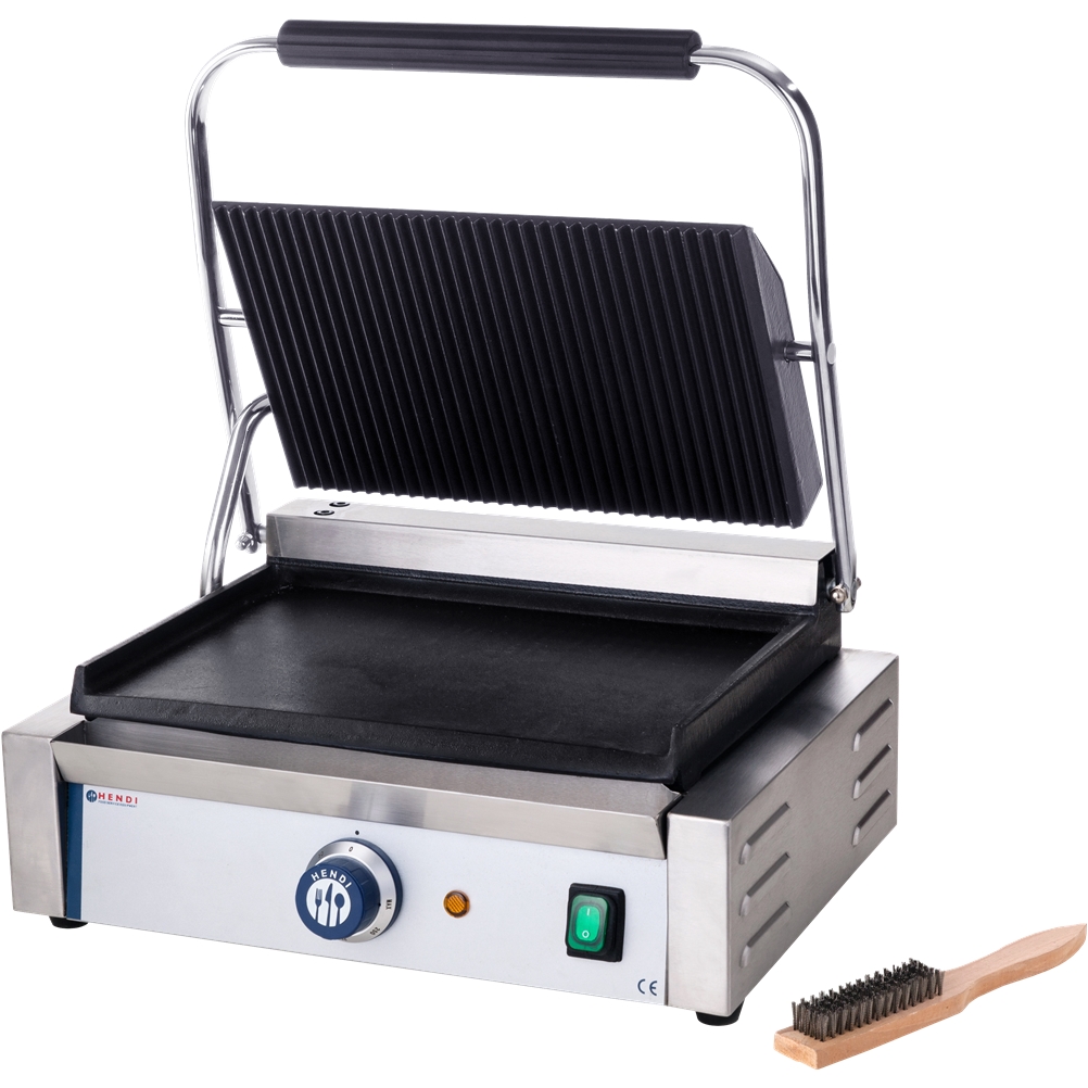 263662 Ηλεκτρική τοστιέρα Grill «PANINI» 34x23cm, Ραβδωτή Πάνω - Λεία Κάτω, 2200W, HENDI