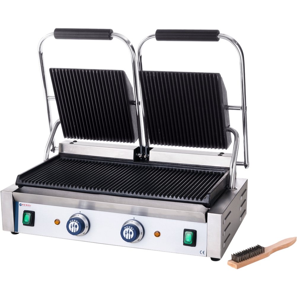 263709 Ηλεκτρική Τοστιέρα Grill, Διπλή, Ραβδωτή Πάνω & Κάτω, 3600W, HENDI
