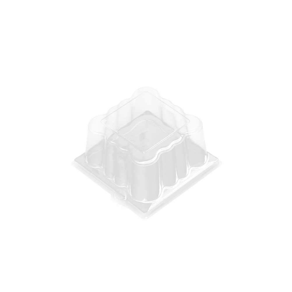 059.040.70C Καπάκι για Δισκάκι Πάστας PET πολυτελείας 9 x 9 cm x 7cm ύψος, χρυσαφί, Erremme Ιταλίας