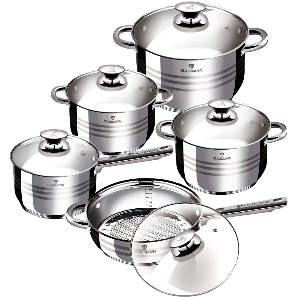 BL-1637 Σετ 10 τεμάχια με ανοξείδωτα σκεύη, σειρά Gourmet Line, Blaumann