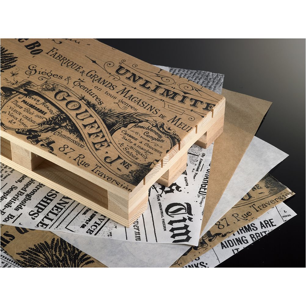 H6312 Πακέτο 500 τμχ. Χαρτί Αφής Στεγανό, με σχέδιο VINTAGE καφέ, 40gr/m2, 12.5x20cm, Leone