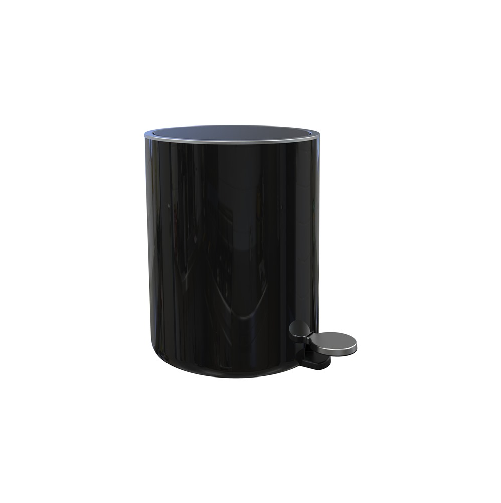 LENOX-E66-06/BK Κάδος Απορριμμάτων με πεντάλ 5 λίτρων, πλαστικός, μαύρος, φ21xΥ28cm.