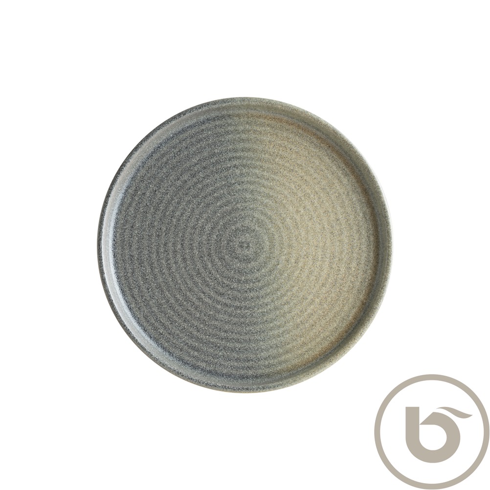 HORRPL26DZ Πιάτο ρηχό πορσελάνης με κάθετο χείλος (step), 26cm, Hornfels Ripple, BONNA