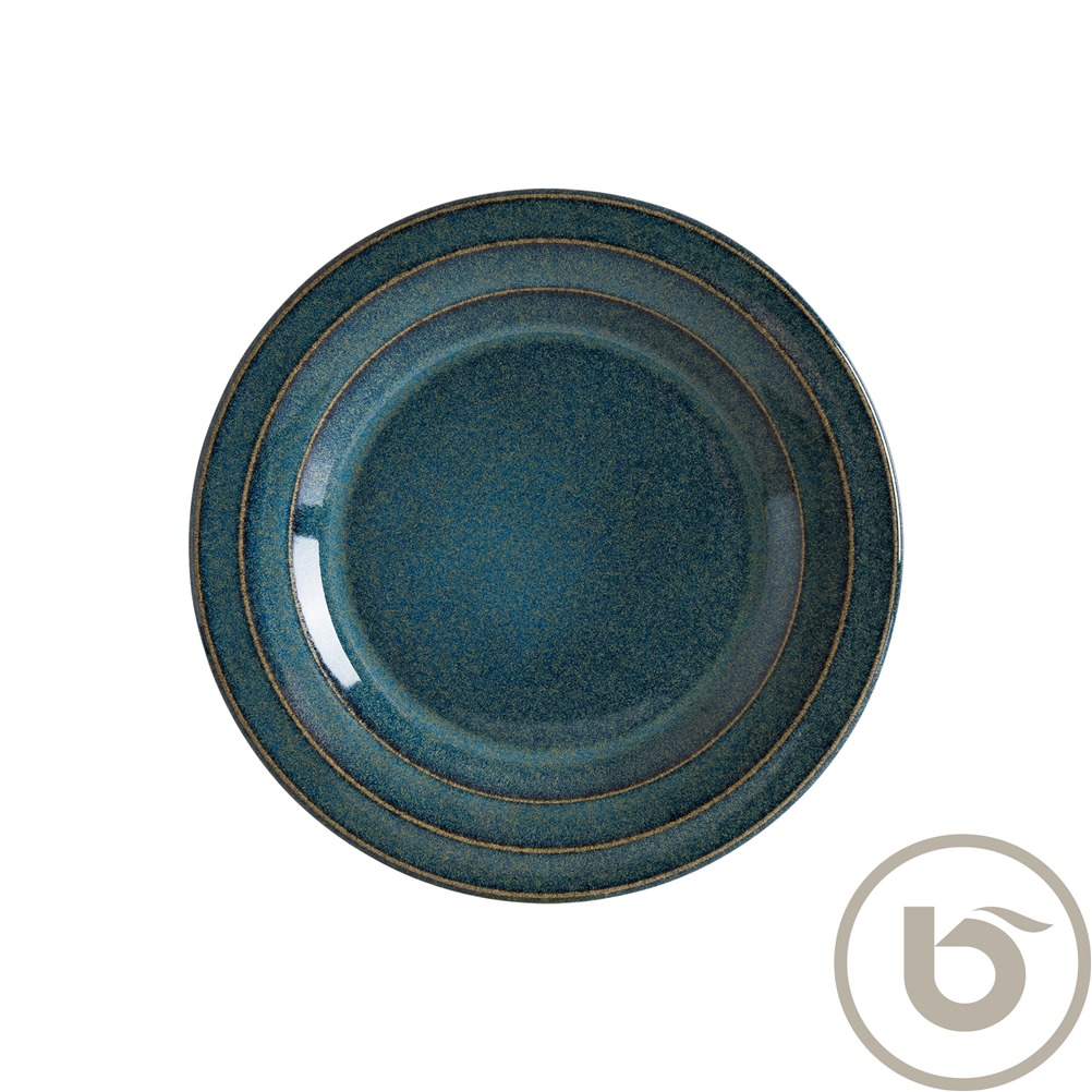 OCHAL28DZ Πιάτο Ρηχό πορσελάνης με rim με ανάγλυφες ρίγες, 28cm, Ocean Halo, BONNA