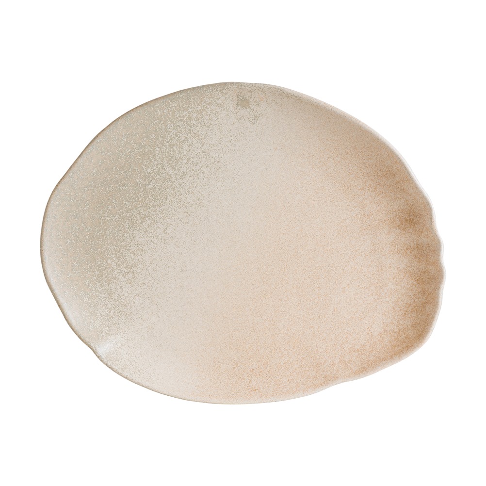 SHATON36OV Πιατέλα πορσελάνης, ακανόνιστο σχήμα, 36cm, Sahara Tone, BONNA