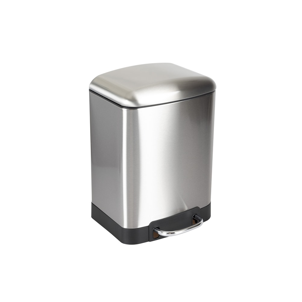 93305-006 Κάδος μεταλλικός  με πεντάλ 6lt, Soft Close, Fingerprint Resistant, Inox ματ, 23x22.5xΥ32.5cm