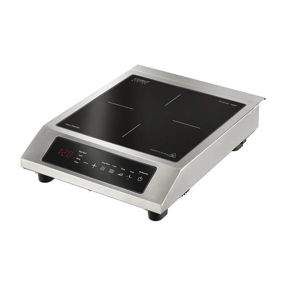 CASO.2364 Επαγωγική Εστία για σκεύη 12-28cm (έως 18kg), 3500W, INOX & κεραμική γυάλινη επιφάνεια, CASO