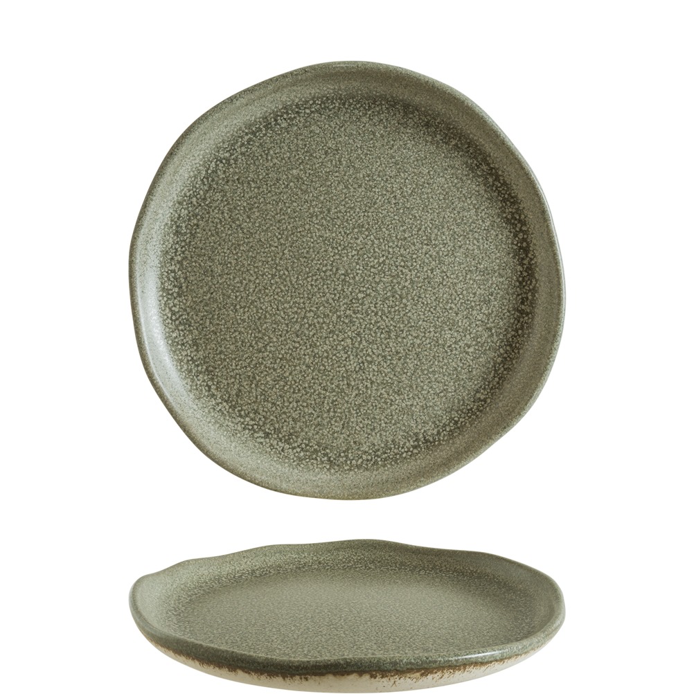 ADFCRS27DZ Πιάτο Ρηχό πορσελάνης, ακανόνιστο σχήμα 27cm,Reactive γυάλωμα, Adelfa, BONNA