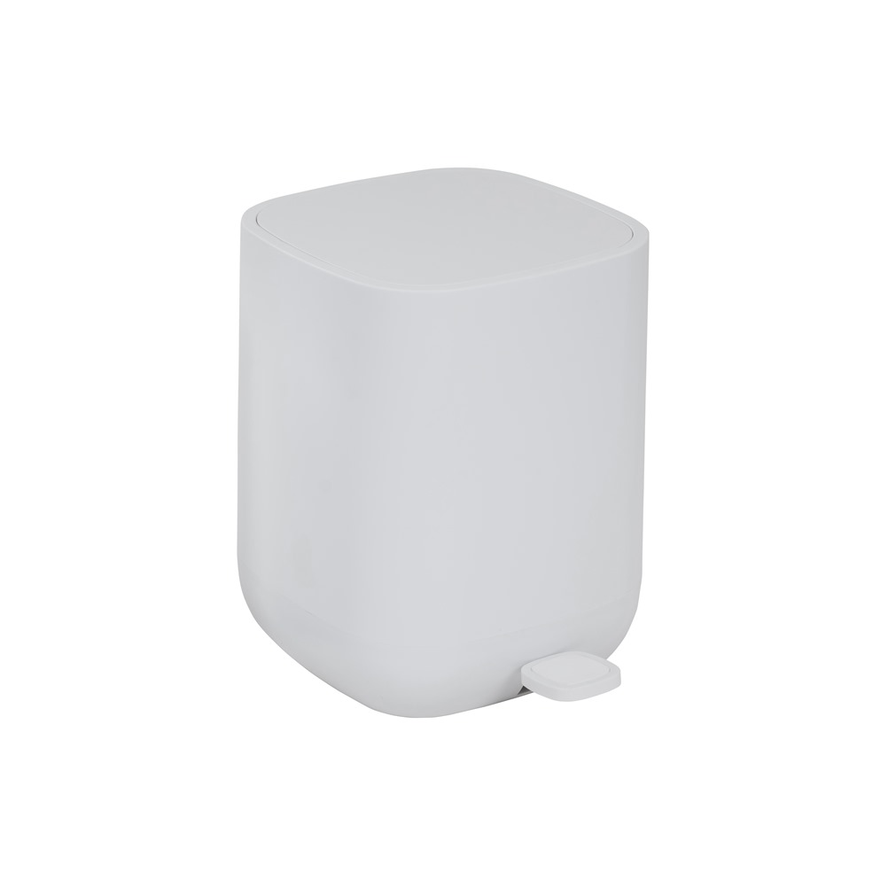 981159-001WH Κάδος με πεντάλ πλαστικός 7Lt, Soft-Close, 23x27.3xΥ26cm, με αντιολισθητική βάση, λευκός ματ