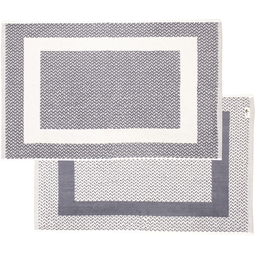 FBM2-650-5070/V-GW Πατάκι 100% βαμβ., δίκλωνο 20/2, 50x70cm, 650gr/m2, γκρι με κορνίζα, VAT Dyed, Fragente