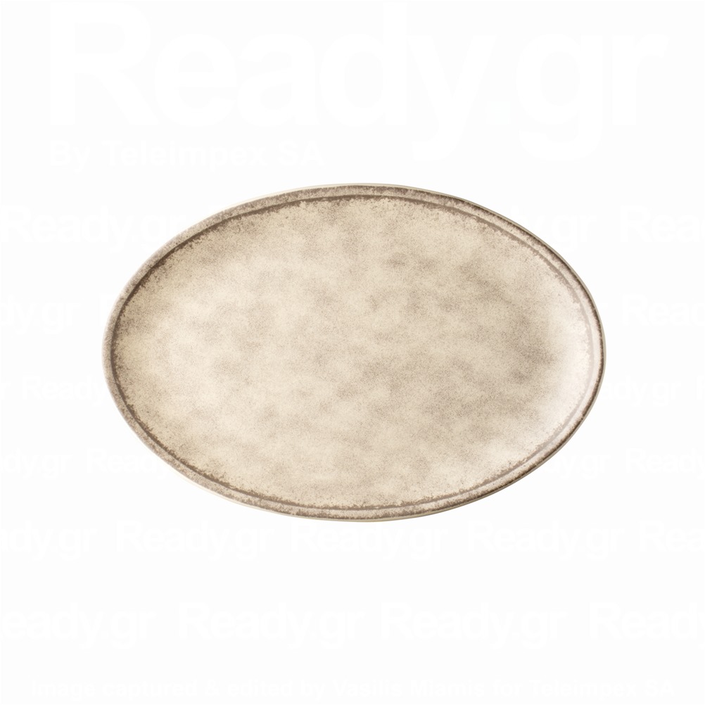 LV-MT-1-OP-31 Πιατέλα Οβαλ πορσελάνης, 31cm, σειρά Future, γκρι ματ, LUKANDA
