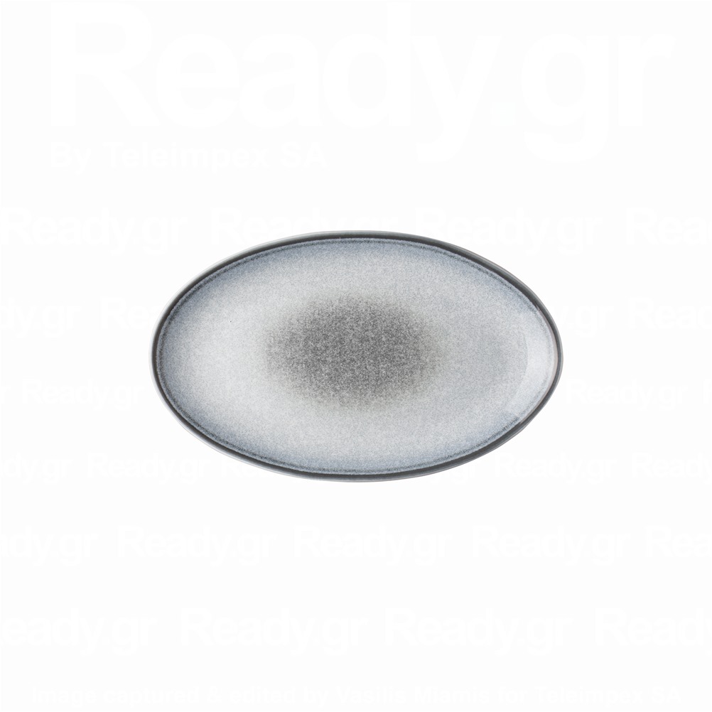 LVE-1-OP-25 Πιατέλα Οβαλ πορσελάνης, 25cm, σειρά Elora, Cloudy Grey, LUKANDA