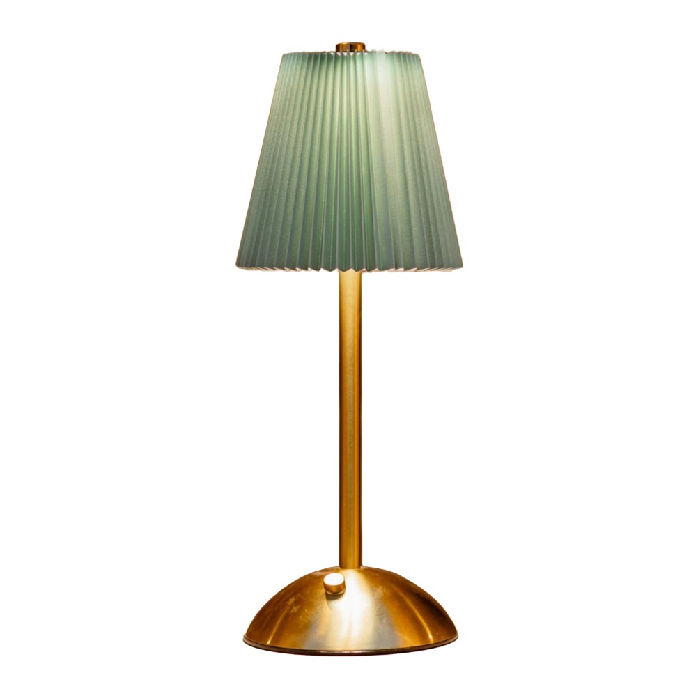 LAMP-VERDE Επιτραπέζιο Φωτιστικό LED, ύψος 30cm, επαναφορτιζόμενο, εσωτερικού χώρου, με 3 αποχρώσεις φωτισμού & dimmer, Πράσινο με χρυσή βάση